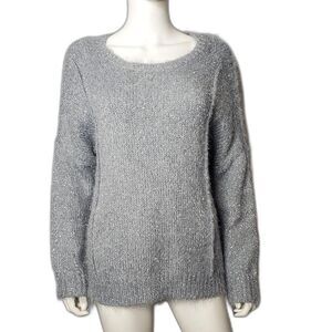 JENNIFER LOPEZ Silver Metallic Sweater Size Large